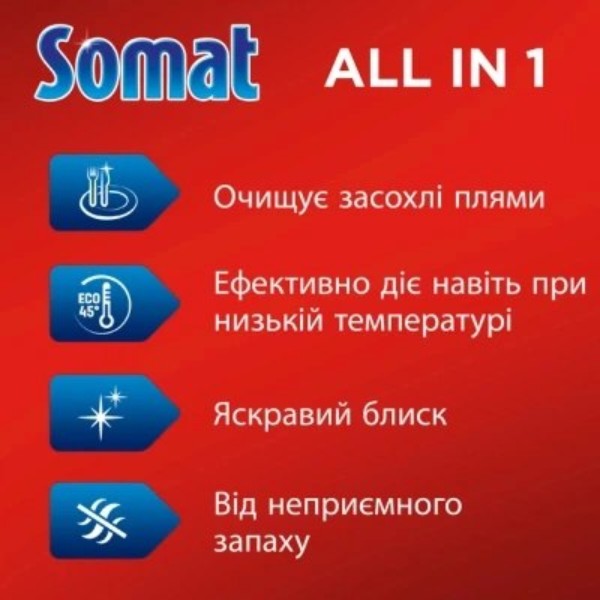 Фото - Таблетка для посудомоечной машины Somat All in 1 Extra 85 шт