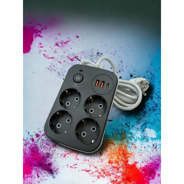Фото - Мережевий фільтр XOKO SP-4-2-1 2 м 4 розетки 3 USB Black (XK-SP-4-2-1-BK)