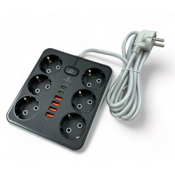 Фото - Сетевой фильтр XOKO SP-6-4-2 2 м 6 розетки 6 USB Black (XK-SP-6-4-2-BK) Фото - Сетевой фильтр XOKO SP-6-4-2 2 м 6 розетки 6 USB Black (XK-SP-6-4-2-BK)