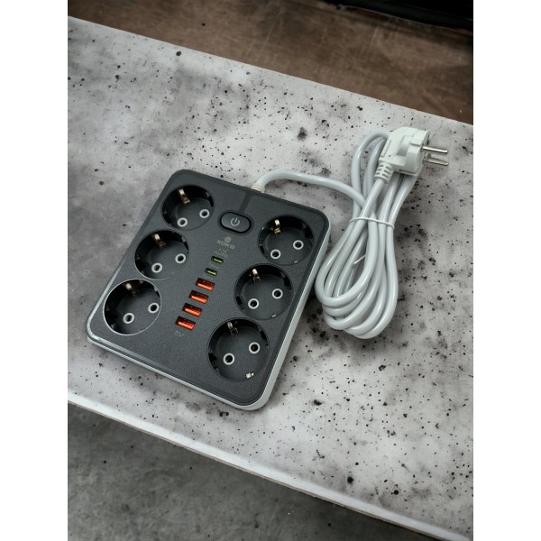 Фото - Сетевой фильтр XOKO SP-6-4-2 2 м 6 розетки 6 USB Black (XK-SP-6-4-2-BK)