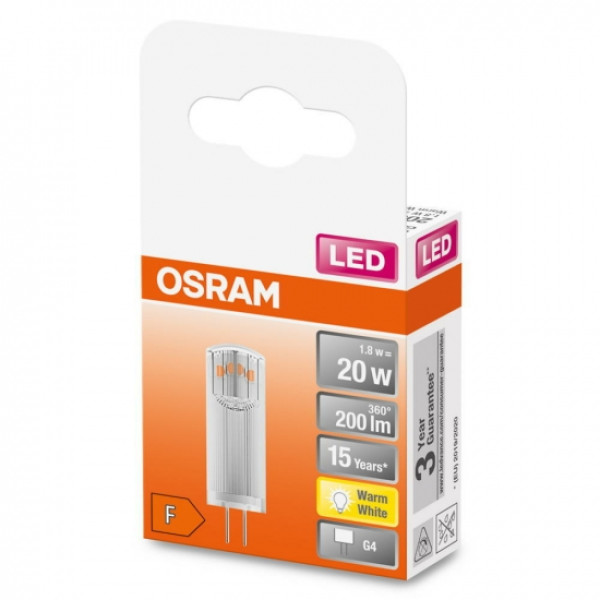 Фото - Лампочка світлодіодна Osram LED G9 1.8W 2700К 200Lm PIN20 12В (4058075431966)