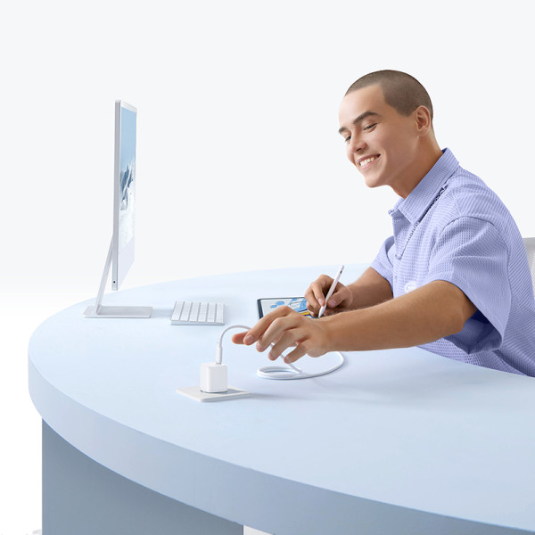 Фото - Мережевий зарядний пристрій Baseus PicoGo GaN Fast Charger 1C 45W EU Moon White (P10176800213-00)