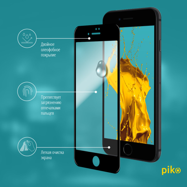 Фото - Захисне скло для смартфону Piko 9H for Apple iPhone 8+ / iPhone 7+ Black (1283126492983)