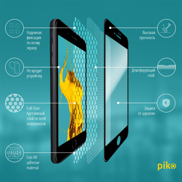 Фото - Захисне скло для смартфону Piko 9H for Apple iPhone 8+ / iPhone 7+ Black (1283126492983)