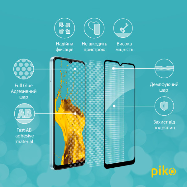 Фото - Защитное стекло для смартфона Piko 9H for Oppo A17k /A15 / A16 / A17 / A18 / A38 4G / A55 5G / A57 / A58 5G / A77 Black (1283126593666)