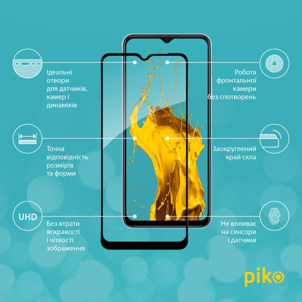Фото - Защитное стекло для смартфона Piko 9H for Oppo A17k /A15 / A16 / A17 / A18 / A38 4G / A55 5G / A57 / A58 5G / A77 Black (1283126593666)