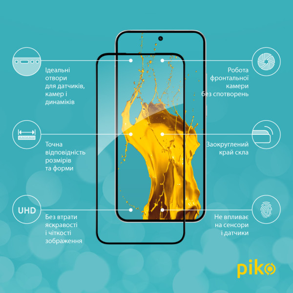 Фото - Захисне скло для смартфону Piko 9H for Oppo A6 pro Black (1283126637179)