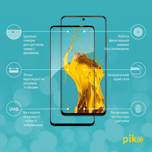 Фото - Захисне скло для смартфону Piko 9H for Realme 13 5G Black (1283126607608)
