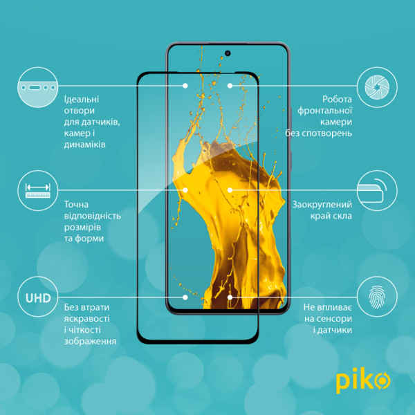 Фото - Захисне скло для смартфону Piko 9H for Realme 13+ Black (1283126607547)