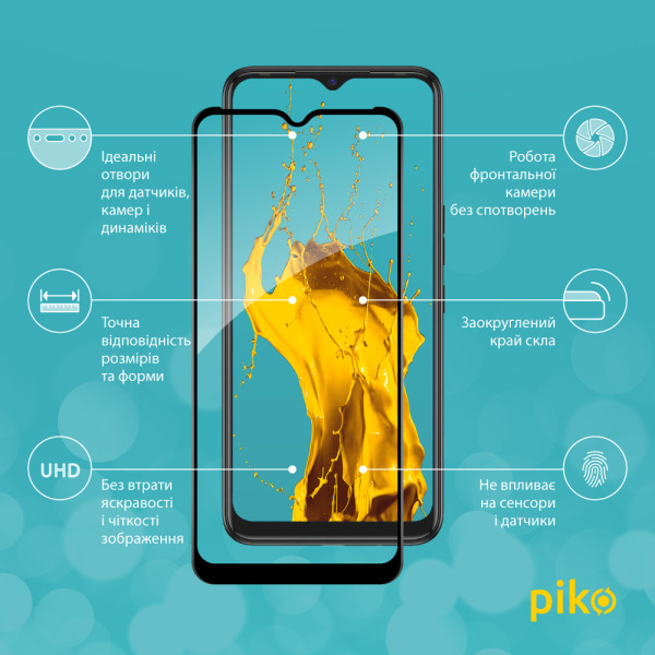 Фото - Захисне скло для смартфону Piko 9H for Tecno Spark 7 Black (1283126515217)