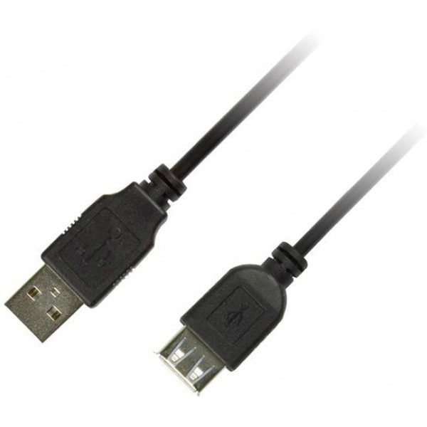 Фото - Кабель Piko USB 2.0 AM-AF 3m Black (1283126474118)
