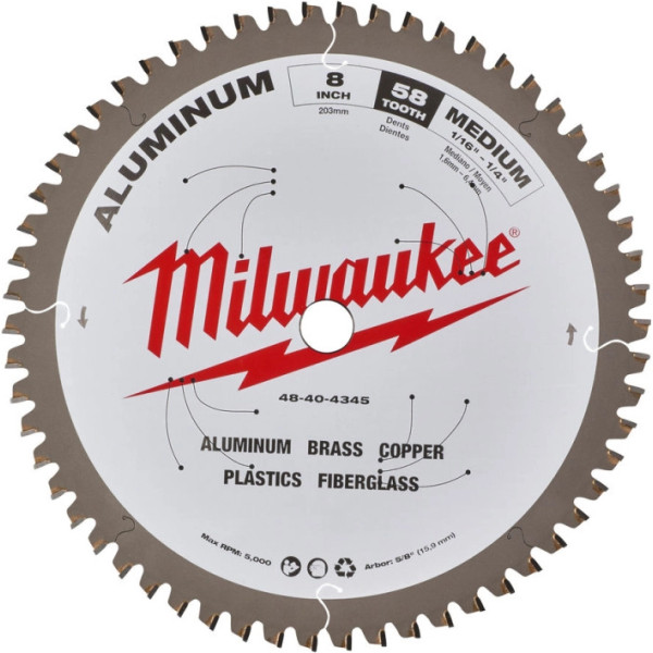 Фото - Диск пильний Milwaukee 203х5/8" 2.4 мм (48404345) Фото - Диск пильний Milwaukee 203х5/8" 2.4 мм (48404345)
