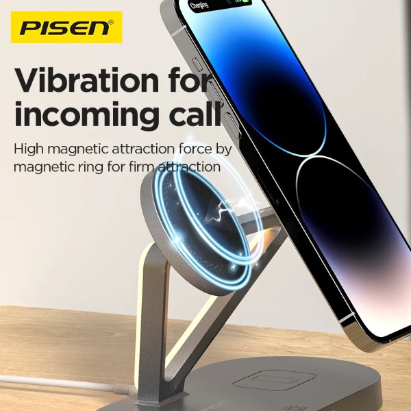 Фото - Беспроводное зарядное устройство Pisen 3-in-1 Wireless Charging Stand Black (TP-C24)
