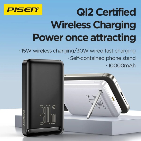 Фото - Батарея мобільна Pisen MagiPi 10000mAh Wireless Black (TP-D101)
