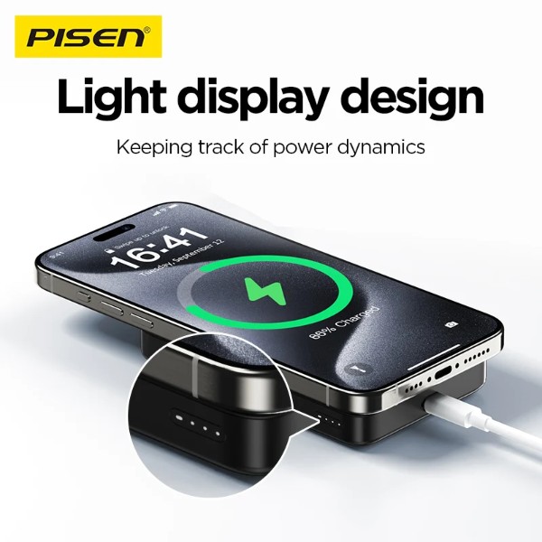 Фото - Батарея мобільна Pisen MagiPi 10000mAh Wireless Black (TP-D101)