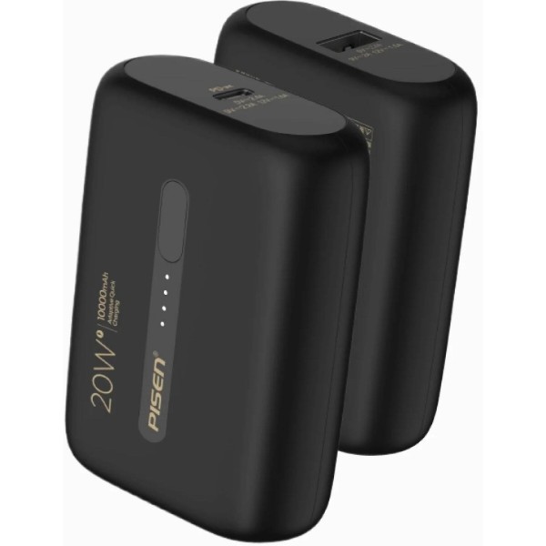 Фото - Батарея мобільна Pisen Power Tiny 20W Mini 10000mAh Black (TS-D304)