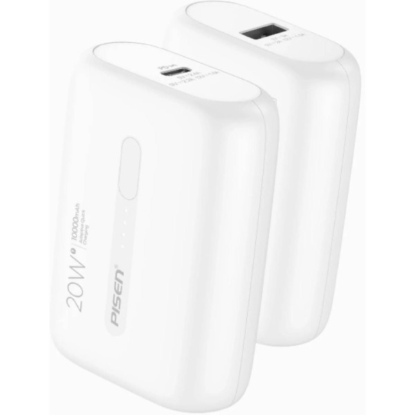 Фото - Батарея мобільна Pisen Power Tiny 20W Mini 10000mAh White (TS-D304)