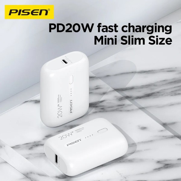 Фото - Батарея мобільна Pisen Power Tiny 20W Mini 10000mAh White (TS-D304)