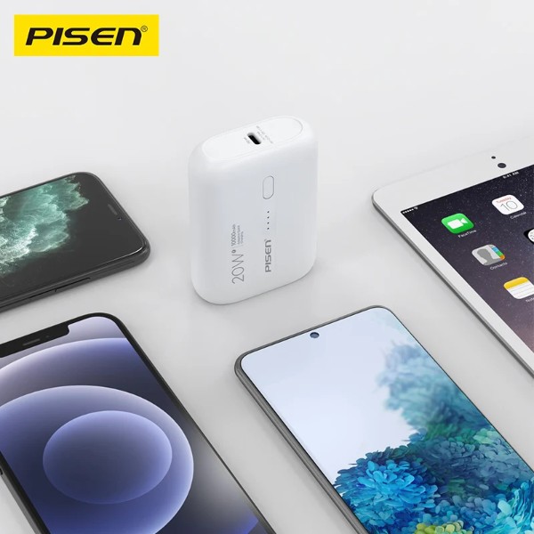 Фото - Батарея мобільна Pisen Power Tiny 20W Mini 10000mAh White (TS-D304)