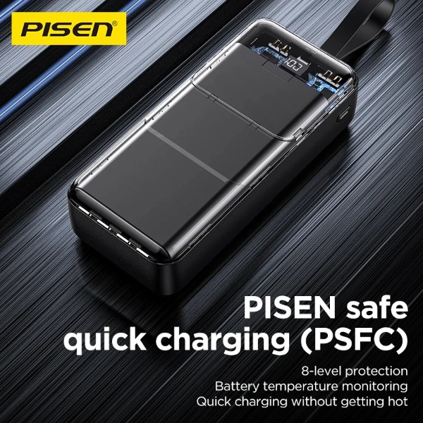 Фото - Батарея мобільна Pisen Semi Mirror 22.5W 30000mAh White (TP-D040)