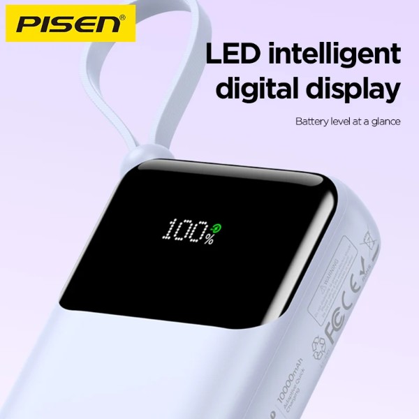 Фото - Батарея мобільна Pisen Sunny Power 22.5W 10000mAh Mini White (TP-D096)