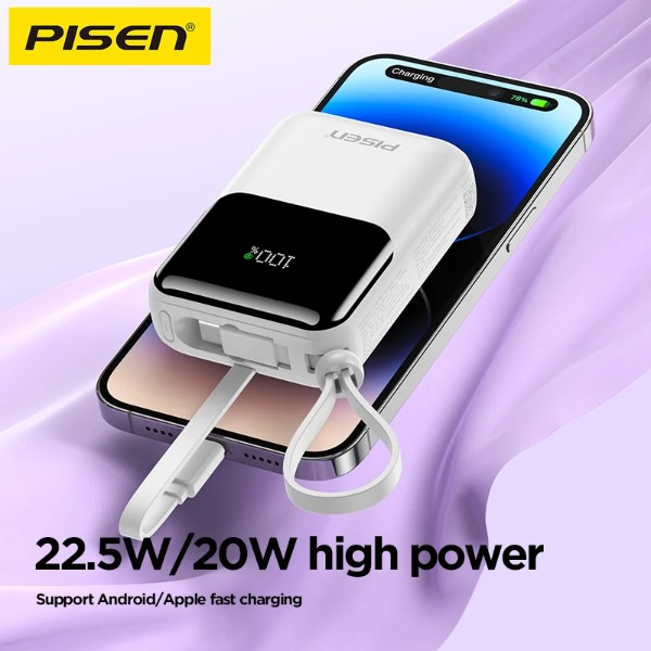Фото - Батарея мобільна Pisen Sunny Power 22.5W 10000mAh Mini White (TP-D096)