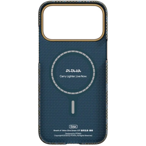 Фото - Чехол для смартфона Pitaka Edge Ultra-Slim Case Breath of Veins Dive Green for iPhone 17 Pro Max (BV1703PM)