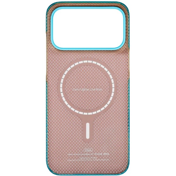 Фото - Чохол для смартфону Pitaka Edge Ultra-Slim Case Glints of Gold Lucid Blue for iPhone 18 Pro/17 Pro (KI1812P)