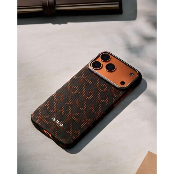 Фото - Чохол для смартфону Pitaka Edge Ultra-Slim Case Monogram Black/Orange for iPhone 17 Pro (KI1704PTK)