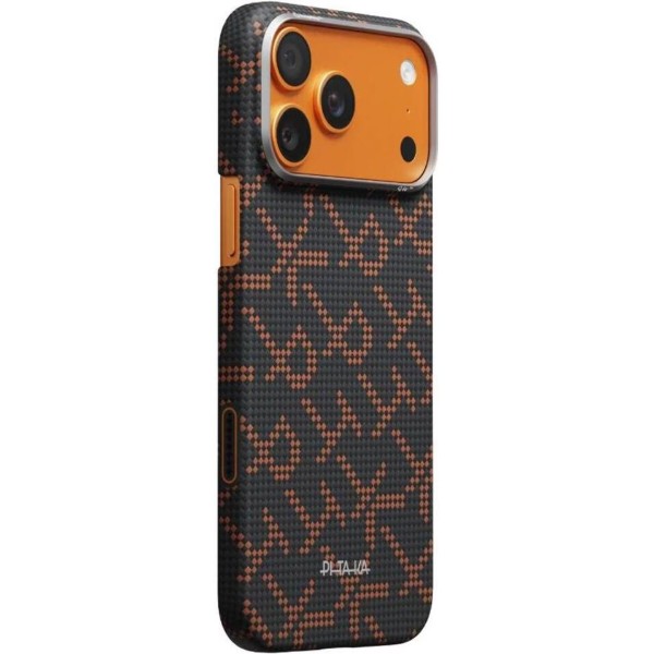 Фото - Чохол для смартфону Pitaka Edge Ultra-Slim Case Monogram Black/Orange for iPhone 17 Pro (KI1704PTK)