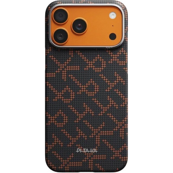 Фото - Чохол для смартфону Pitaka Edge Ultra-Slim Case Monogram Black/Orange for iPhone 17 Pro (KI1704PTK)