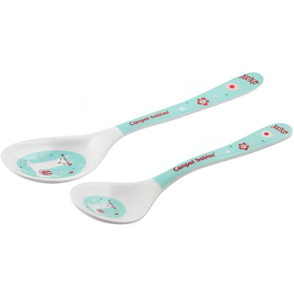 Фото - Набір дитячих столових приборів для малюка Canpol babies з меламiну 2 шт. EXOTIC ANIMALS - бірюзовий (4/530_tur)