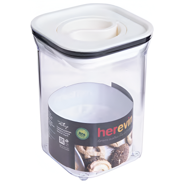 Фото - Емкость для хранения Herevin Canister-Vacuum Lid-White 1.1 л (161214-004)