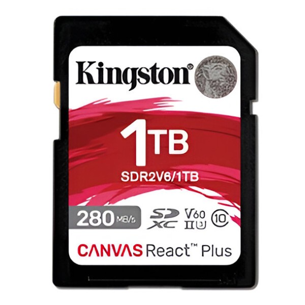 Фото - Карта памяти Kingston SDHC 1TB UHS-II/U3 Class 10 Canvas React Plus V60 SD R280/W150MB/s (SDR2V6/1TB)