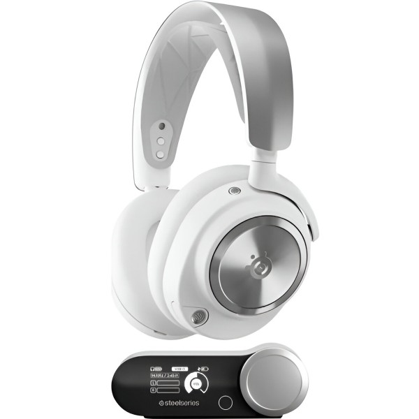 Фото - Гарнітура бездротова ігрова SteelSeries Arctis Nova Pro Wireless ANC White (61524)