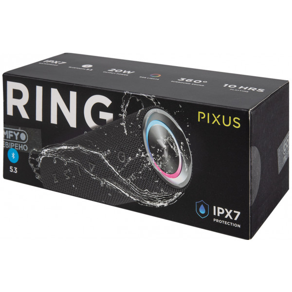 Фото - Портативна акустика Pixus Ring Black (4897058531596)