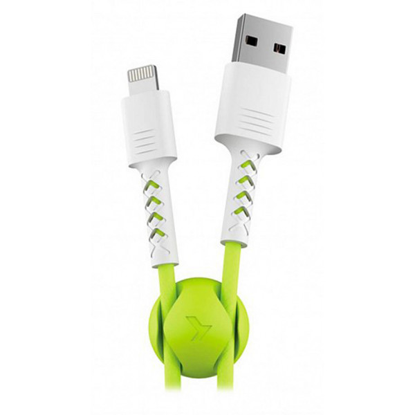 Фото - Кабель синхронізації даних Pixus Soft Lightning White/Lime (PXS SLW/L)