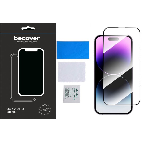 Фото - Захисне скло для смартфону BeCover for Apple iPhone 15 Pro Black (710593)