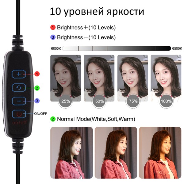 Фото - Набор для блогера Puluz USB LED Lamp 10'' PKT3053B  + штатив 1.1 м