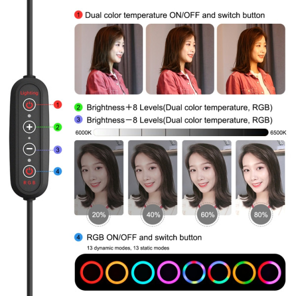 Фото - Набір для блогера Puluz USB LED Lamp PKT3082B 10 "+ настільне кріплення