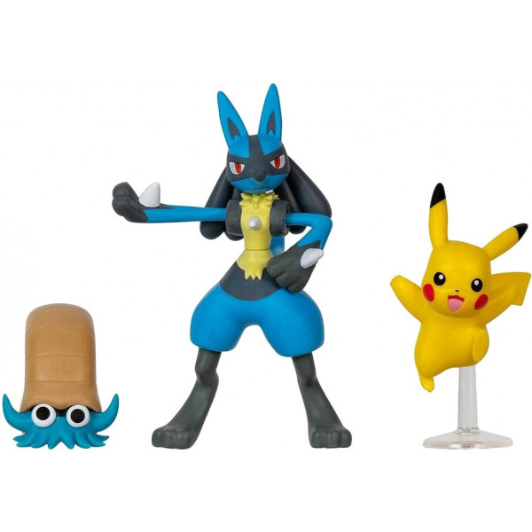 Фото - Набір ігрових фігурок Pokemon W17 - ОМАНАЙТ, ПІКАЧУ, ЛУКАРІО (PKW3054)