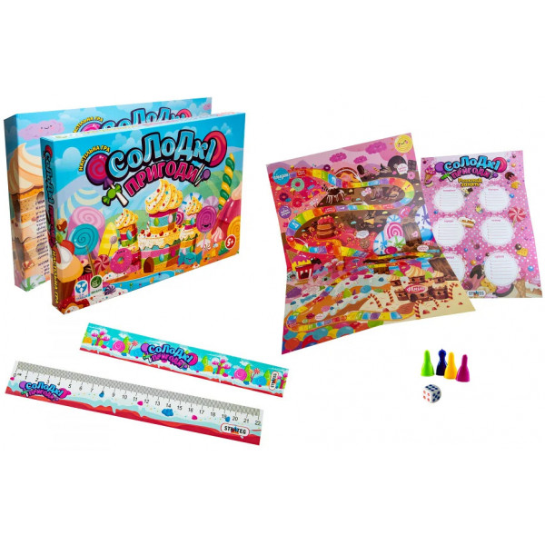 Фото - Настільна гра (5-7 років) Strateg бродилка "Солодкі пригоди", укр (30504)