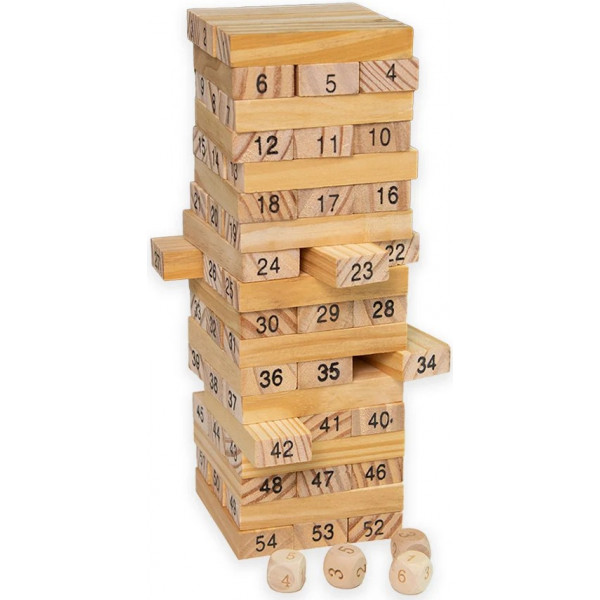 Фото - Настільна гра (5-7 років) Strateg Дженга з числами (30358)