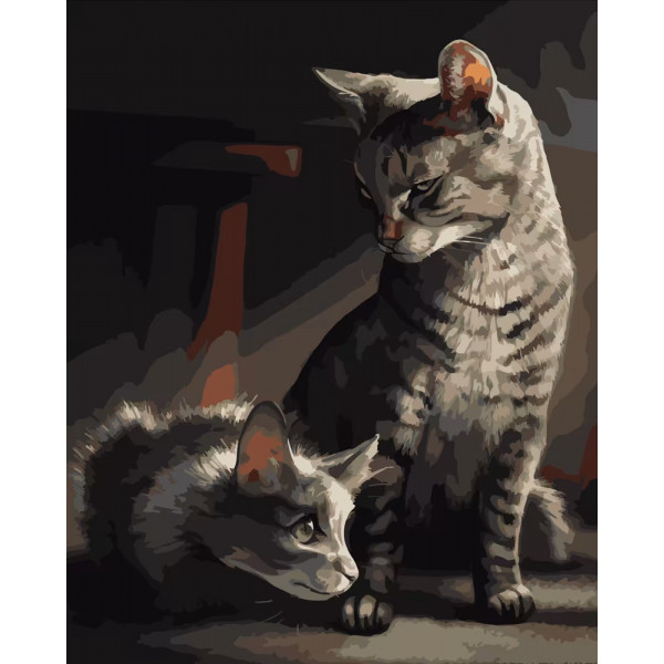 Фото - Картина за номерами Strateg Кіт-ватажок 40х50 см (DY188)