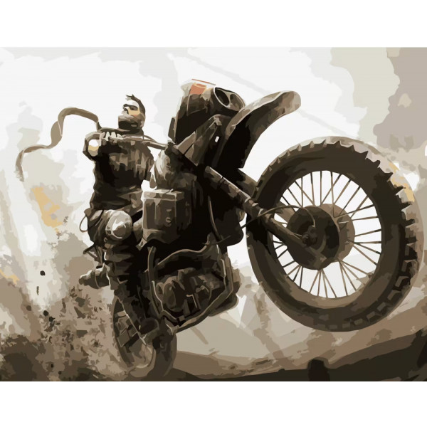 Фото - Картина за номерами Strateg Примарний гонщик 40х50 см (DY206) Фото - Картина за номерами Strateg Примарний гонщик 40х50 см (DY206)