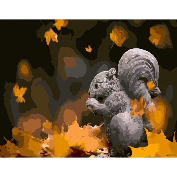 Фото - Картина за номерами Strateg Кам'яне білченя 40х50 см (GS251)