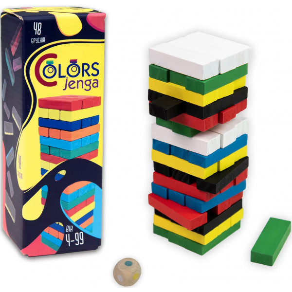 Фото - Настільна гра (5-7 років) Strateg Colors Jenga 48 брусків (30717)