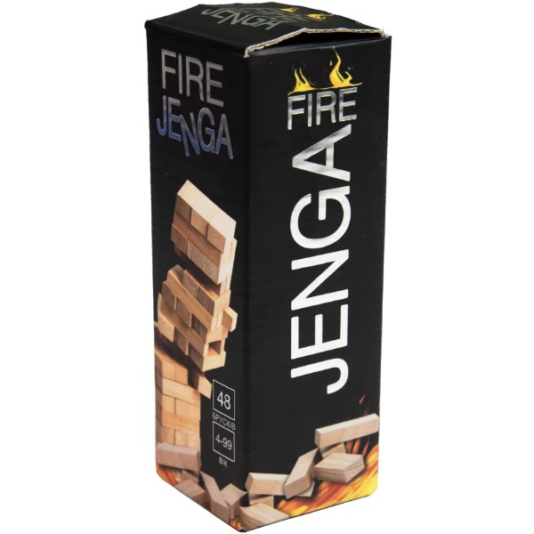 Фото - Настільна гра (5-7 років) Strateg Fire Jenga 48 брусків (30848)