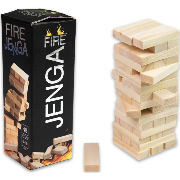 Фото - Настільна гра (5-7 років) Strateg Fire Jenga 48 брусків (30848)