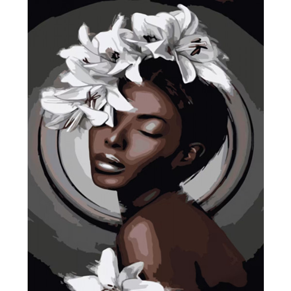 Фото - Картина за номерами Strateg Чорне з білим 40х50 см (DY304)